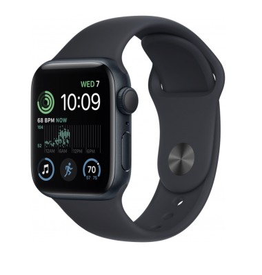 Фото 1 — Apple Watch SE 2022 40 мм Темная ночь, спортивный ремешок черного цвета