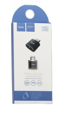 Фото 1 — OTG адаптер HOCO UA5 Type-C на USB (черный)