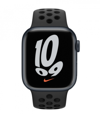 Фото 2 — Apple Watch Nike Series 7 41 мм Темная ночь, спортивный ремешок Черный