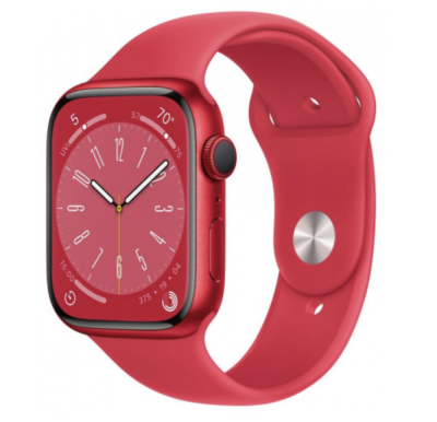 Фото 1 — Apple Watch Series 8 45 мм Красные, спортивный ремешок
