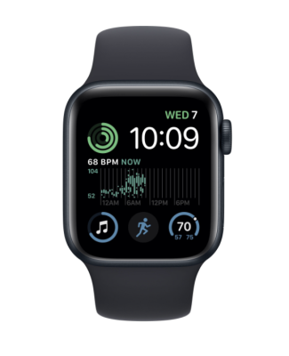 Фото 2 — Apple Watch SE 2022 40 мм Темная ночь, спортивный ремешок черного цвета